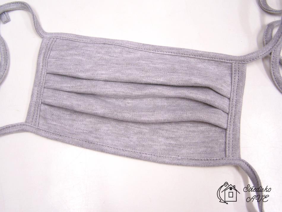 Textilní skládaná rouška 2-vrstvá s kapsou, úplet bez potisku