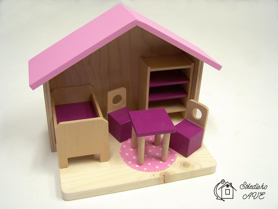 SET - Domeček a nábytek pro malé panenky