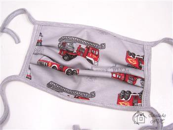 Textilní skládaná rouška 2-vrstvá s kapsou, úplet hasiči