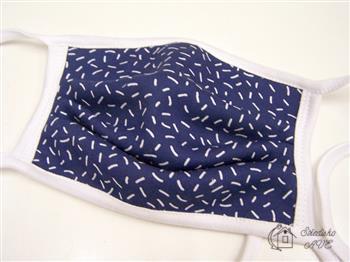 Textilní skládaná rouška 2-vrstvá s kapsou, úplet modrá s čárkami