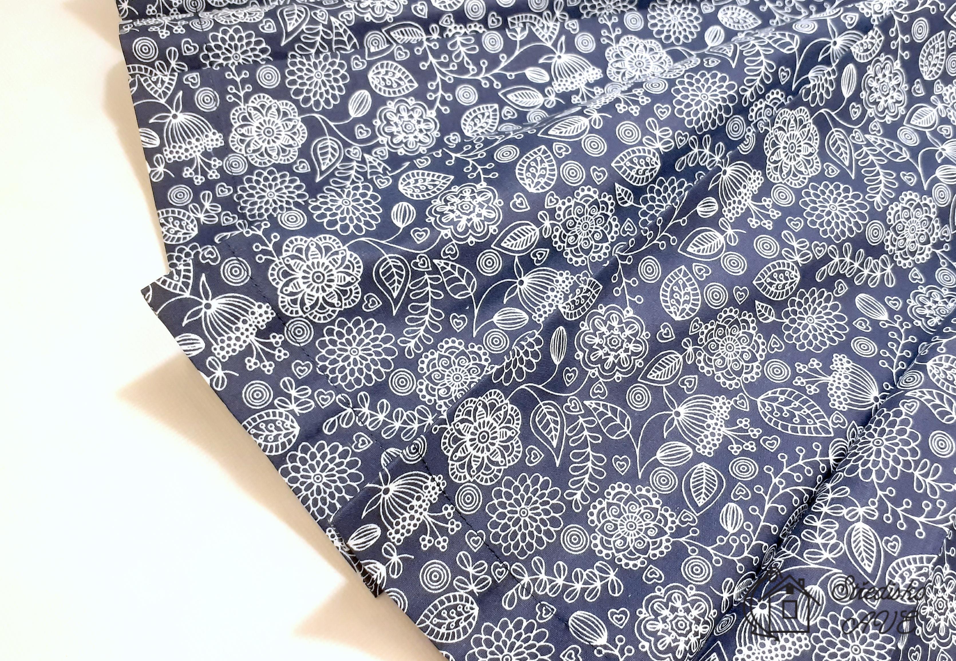 Dámská sukně zavinovací - vzor luční kvítí na modré